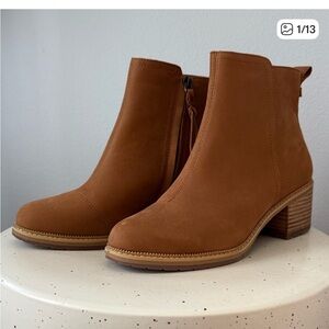Marina Tan Smooth Leather - Brown Ankle Booties